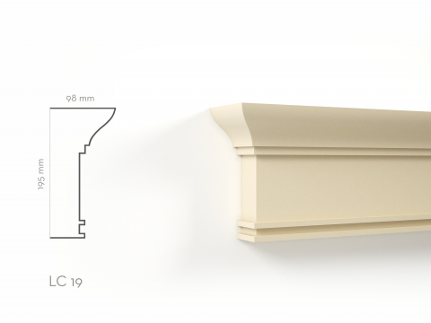 Cornise de exterior - Profil decorativ Cornisa LC19RA 195x98x2000mm