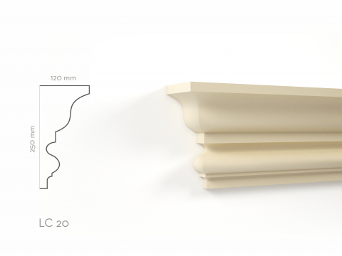 Cornise de exterior - Profil decorativ Cornisa LC20RA 250x120x2000mm