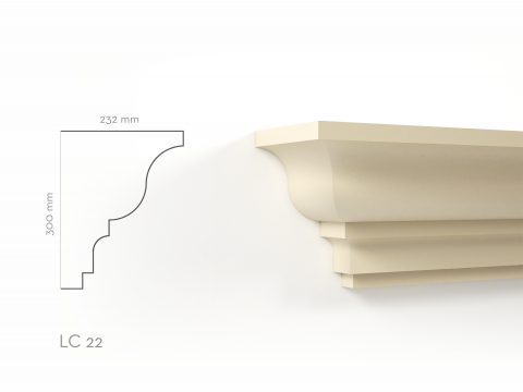 Cornise de exterior - Profil decorativ Cornisa LC22RA 300x232x2000mm
