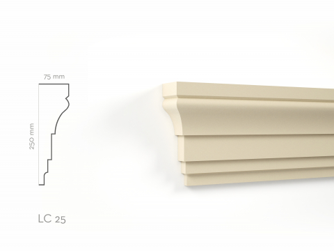 Cornise de exterior - Profil decorativ Cornisa LC25RA 250x75x2000mm