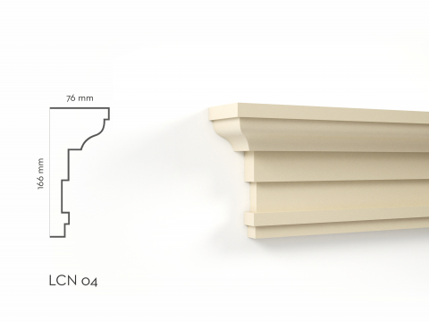 Cornise de exterior - Profil decorativ Cornisa LCN04RA 166x76x2000mm