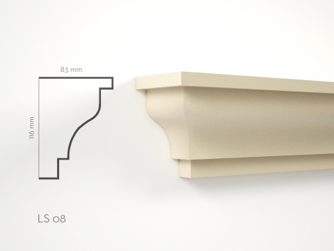 Solbancuri de exterior - Profil decorativ Solbanc LS08 116x83x2000mm
