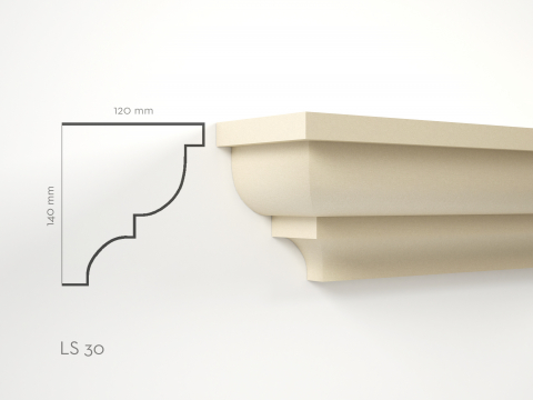 Solbancuri de exterior - Profil decorativ Solbanc LS30 140x120x2000mm