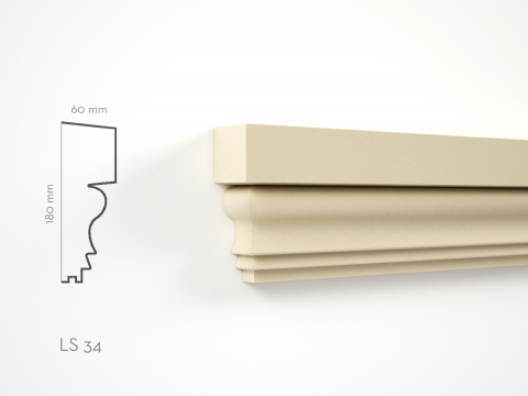 Solbancuri de exterior - Profil decorativ Solbanc LS34 180x60x2000mm