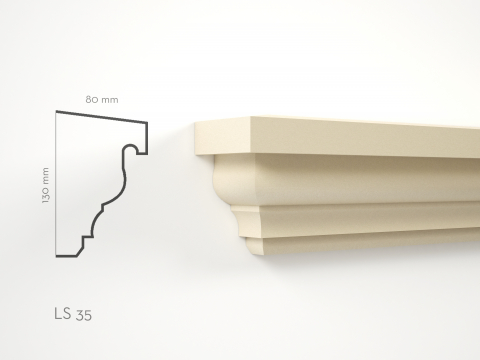 Solbancuri de exterior - Profil decorativ Solbanc LS35 130x80x2000mm