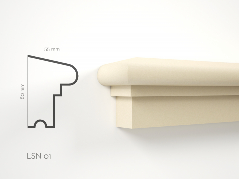 Solbancuri de exterior - Profil decorativ Solbanc LS43 80x55x2000mm