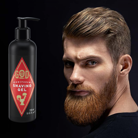 Gel transparent barbierit, Transparent Shaving Gel, 250 ml, God is a man [2]