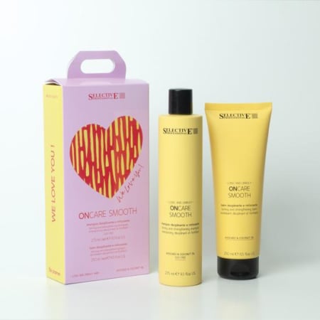 Tratamente pentru par - Set tratament par Selective On Care Smooth, pentru femei, par degradat, SH 275 ml + BALM 250 ml