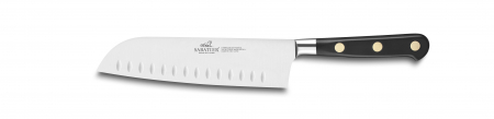 Cutit Mare - Cutit Santoku IDEAL, alveolat, forjat 100%, nituri alama, 18cm