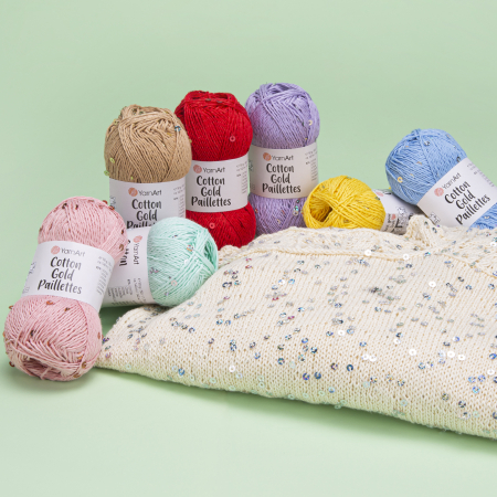 Yarn Art Cotton Gold Paillettes - Yarn Art Cotton Gold Paillettes