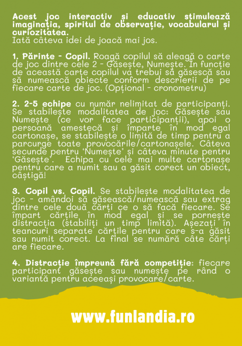 Săculețul cu jocuri - Găsește  sau Numește, set de carti distractiv, 4ani+ [2]