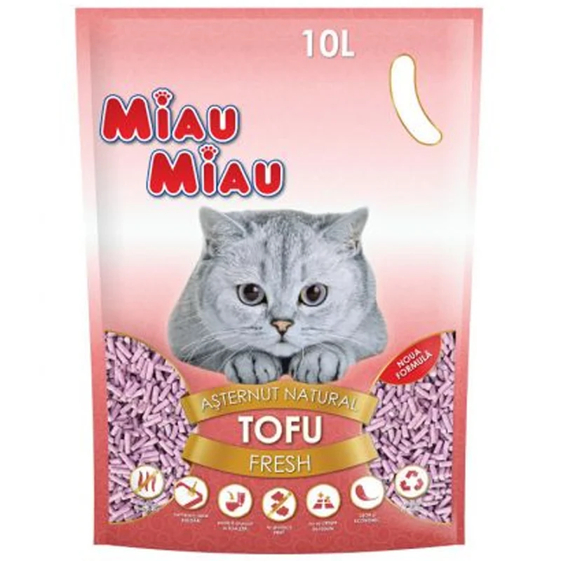 Asternut pentru Pisici Miau Miau Tofu Fresh, 10 L [1]