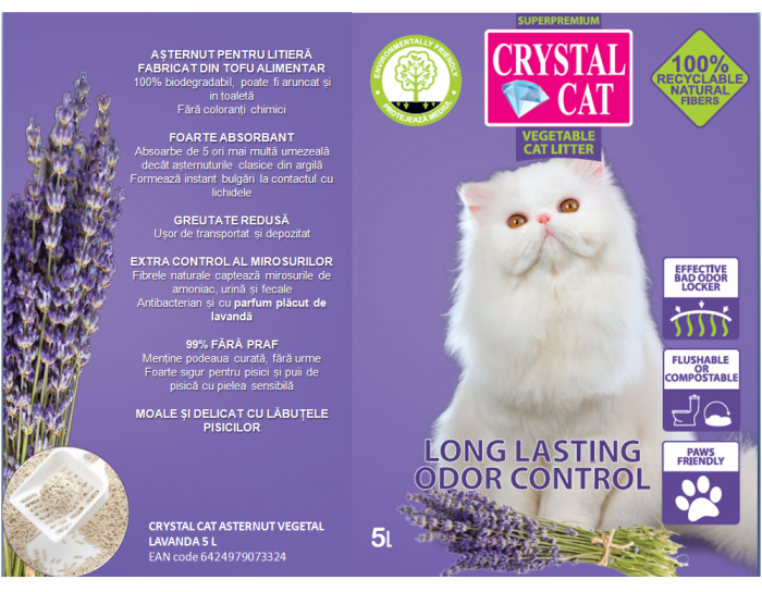 Crystal Cat Asternut Vegetal Lavanda 5 L [3]