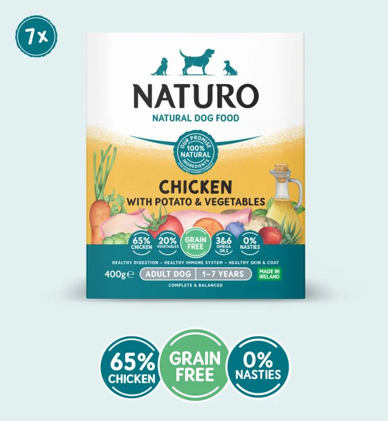 Caserola Naturo Adult Grain Free cu Carne de Pui, Cartofi si Legume 400g [1]
