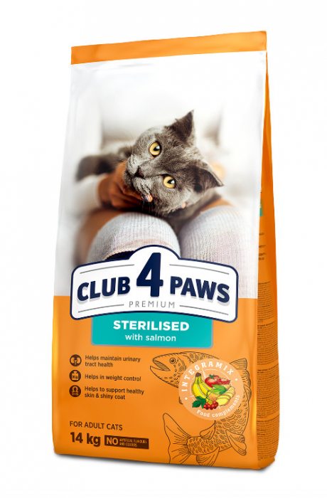 CLUB 4 PAWS CAT ADULT SERILISED CU SOMON 14Kg [1]