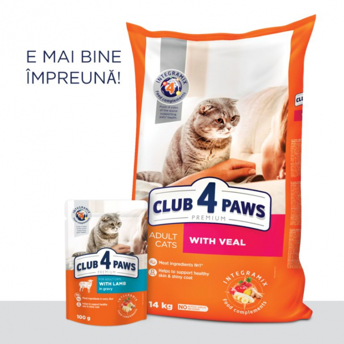 CLUB 4 PAWS CAT PLIC CU MIEL 100g [2]