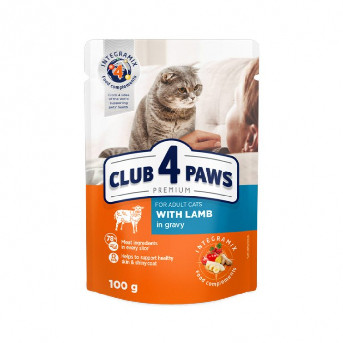 CLUB 4 PAWS CAT PLIC CU MIEL 100g [1]