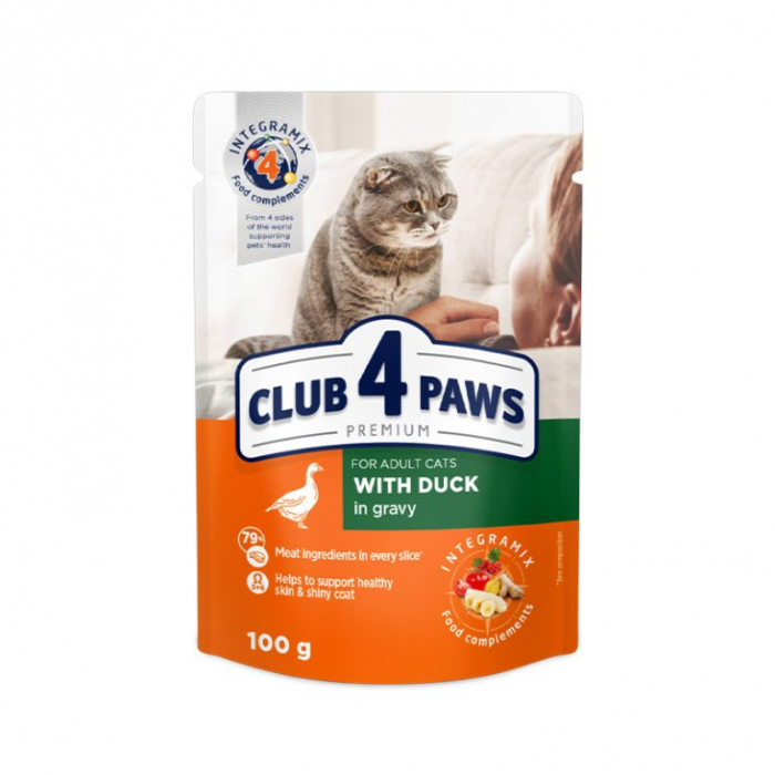 CLUB 4 PAWS CAT PLIC CU RAȚĂ 100g [1]