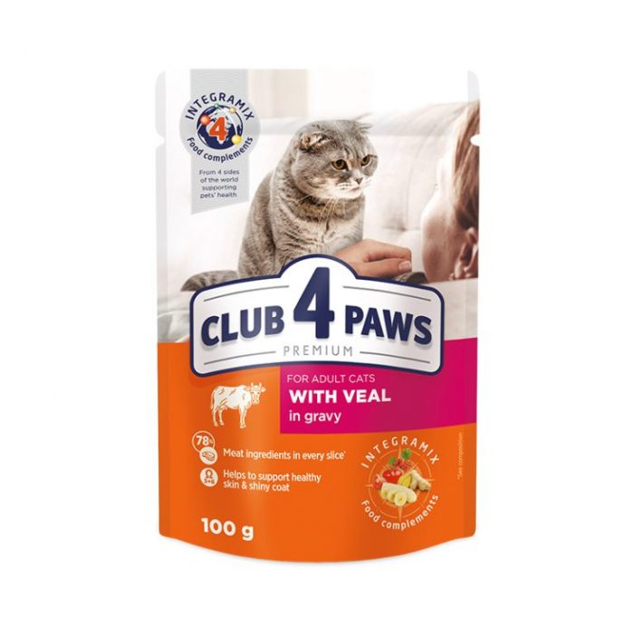 CLUB 4 PAWS CAT PLIC CU VITĂ 100g [1]