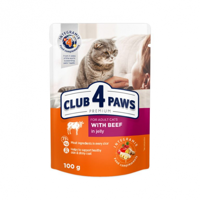 CLUB 4 PAWS CAT PLIC CU VITĂ ÎN JELEU 100g [1]