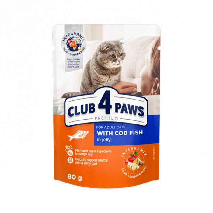 CLUB 4 PAWS CAT PLIC DIN COD 80g [1]