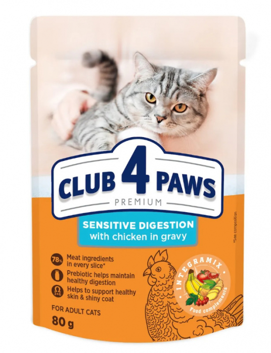 CLUB 4 PAWS PLIC CAT SENSITIVE DIGESTION 80g [1]