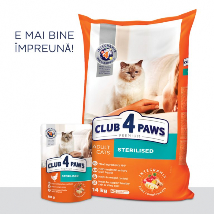 CLUB 4 PAWS PLIC CAT STERILISED CU PUI 80g [2]
