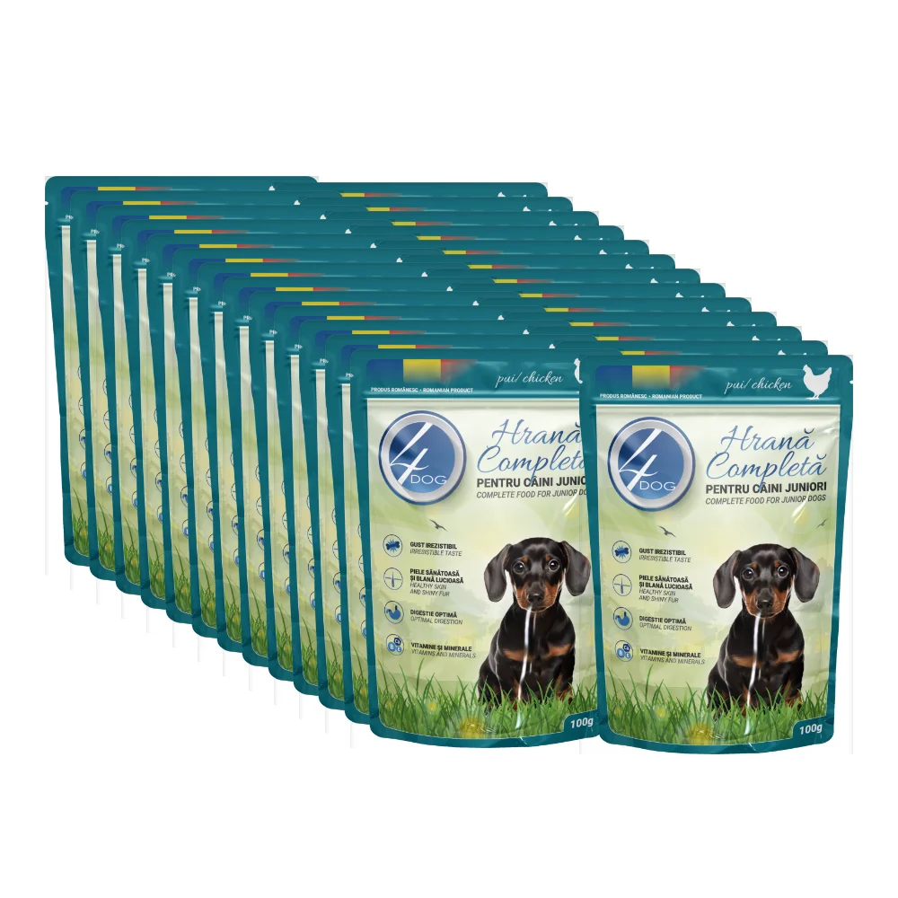 Hrana Umeda Caini 4DOG Junior Pui in Sos 100g [2]