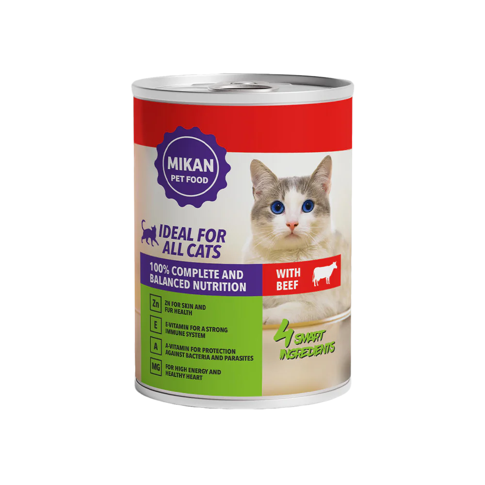Hrană umedă completă pentru pisici adulte cu vită 415 g [1]