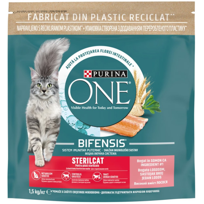 Hrana uscata pentru pisici PURINA ONE Sterilcat, Somon, 1.5 kg [1]