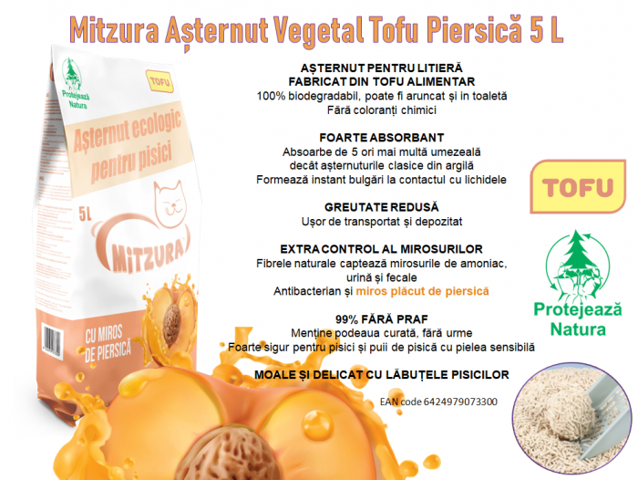 Mitzura Asternut Vegetal Tofu Piersica 5 L [2]