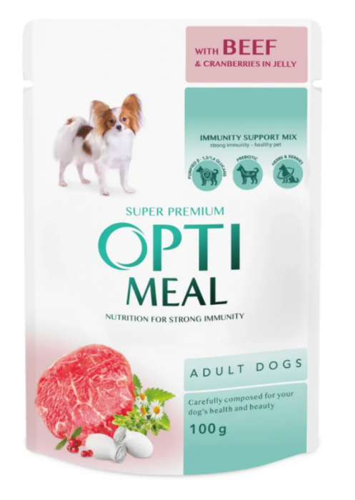 OPTIMEAL DOG PLIC CU VITĂ ȘI MRIȘOARE 85g [1]