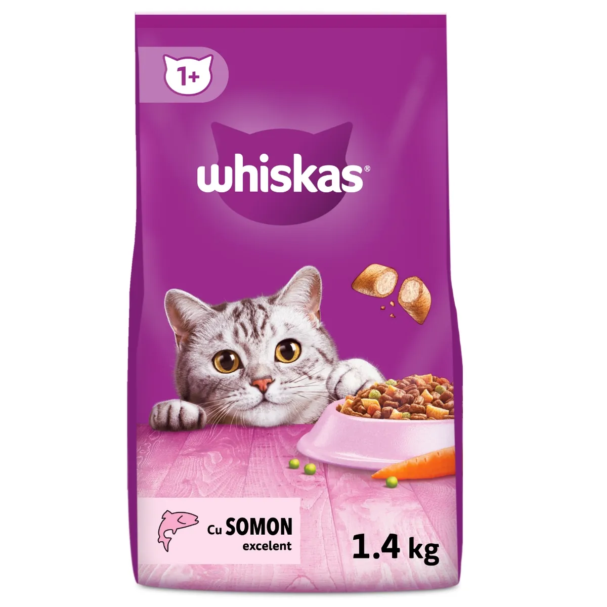 WHISKAS Hrană uscată pentru pisici Adulte, cu Somon 1,4kg [1]