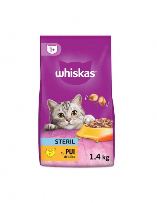 WHISKAS Hrana uscata pentru pisici adulte Steril cu pui 1.4Kg [1]