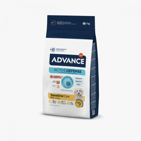 Hrană uscată - Advance Câine – Mini Sensitive – cu Somon și orez 7 kg