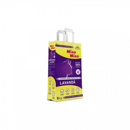Nisip & Aşternut Igienic - Asternut igienic pentru pisici, Miau Miau cu Lavanda, 5 kg
