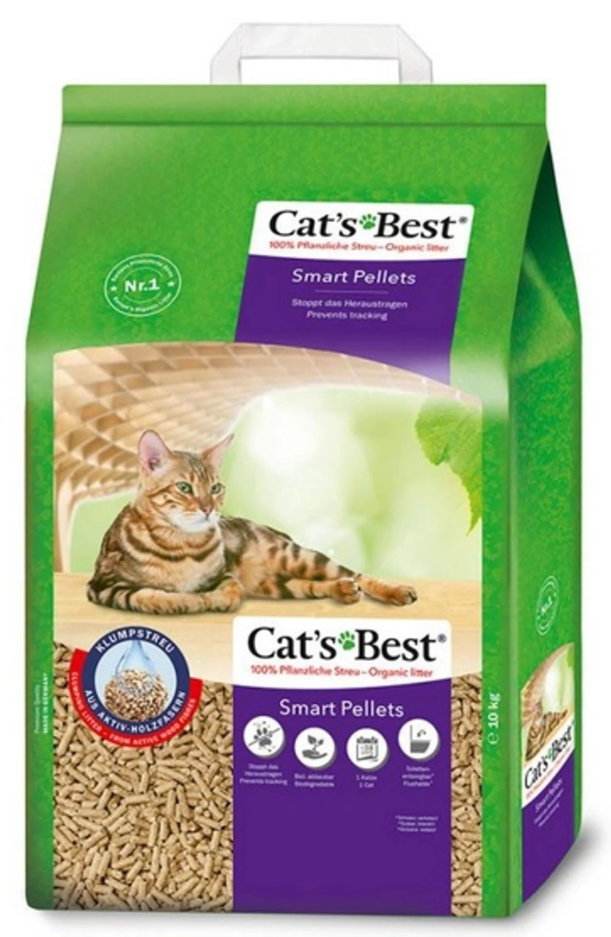 Nisip & Aşternut Igienic - Aşternut vegetal pentru pisici 10L CAT'S BEST Smart Pellets