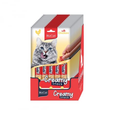BIOCAT SNACK CREMA PENTRU PISICI CU PUI DISPLAY ( 1 PLICULETE x 14g) [3]