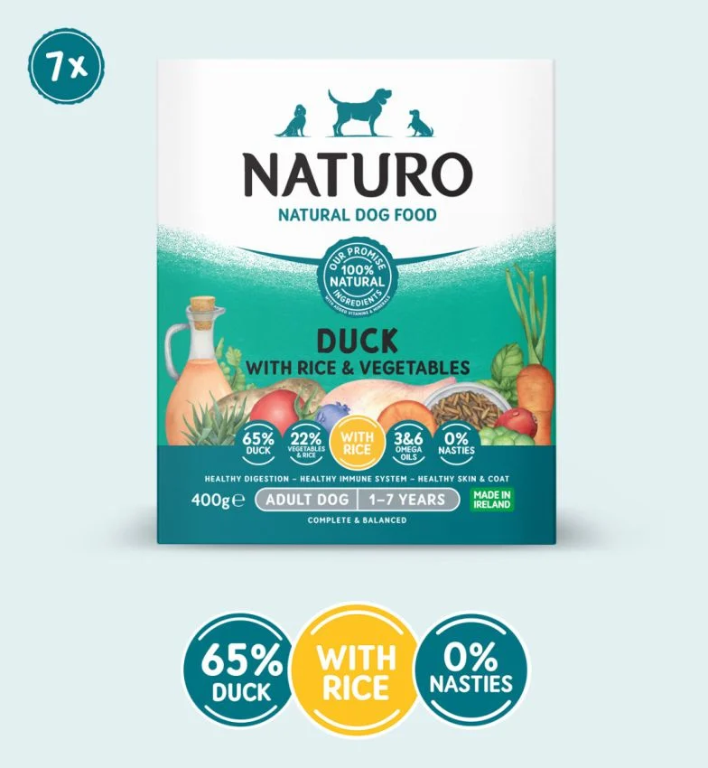 Hrană umedă - Caserola Naturo Adult cu Carne de Rata, Orez si Legume 400 gr