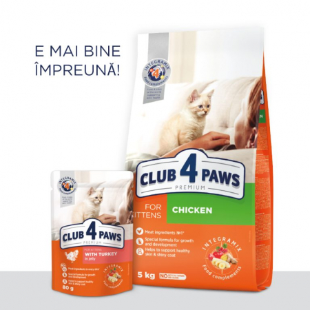 CLUB 4 PAWS KITTEN JUNIOR DIN CURCAN 80g [1]