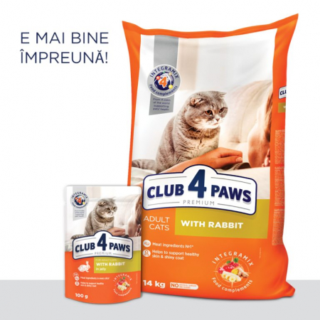 CLUB 4 PAWS CAT ADULT CU IEPURE 14Kg [2]