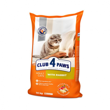 Hrană uscată - CLUB 4 PAWS CAT ADULT CU IEPURE 14Kg