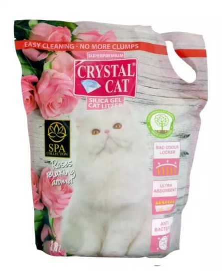 Nisip & Aşternut Igienic - Crystal Cat nisip silicatic trandafir 3.8 l