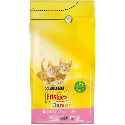 Hrană uscată - Friskies Junior Pisici Pui si Legume 1,5 Kg