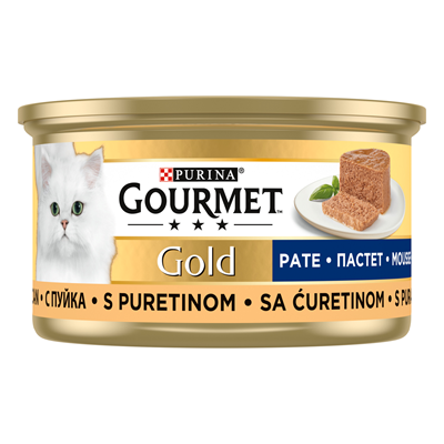 Hrană umedă - GOURMET Gold Pate pentru Pisici cu Curcan in Sos 85 g
