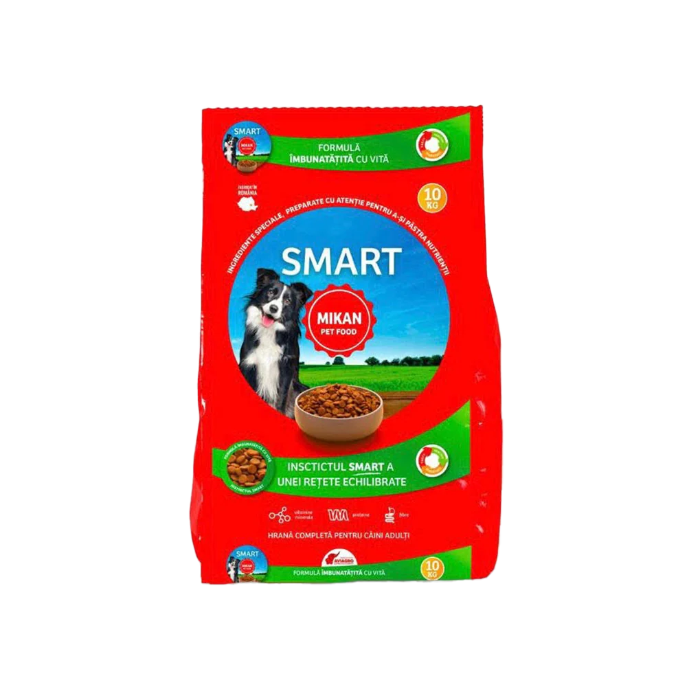 Hrană uscată - Hrana MIKAN Smart adult cu vita pentru caini 10 Kg