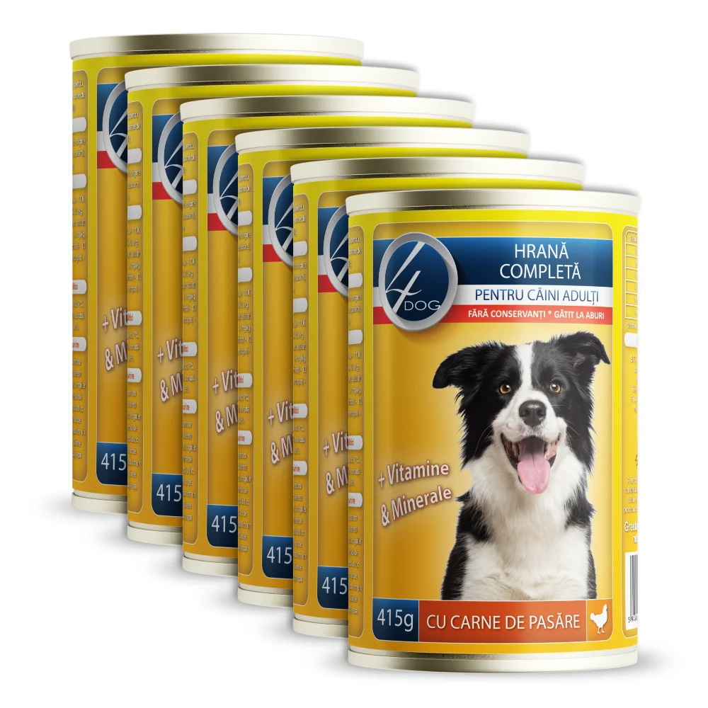Hrană umedă - Hrana Umeda Caini 4DOG Pui 415 g