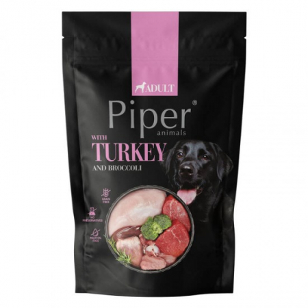 Hrană umedă - Hrana umeda pentru caini PIPER, curcan si brocolli, 500g