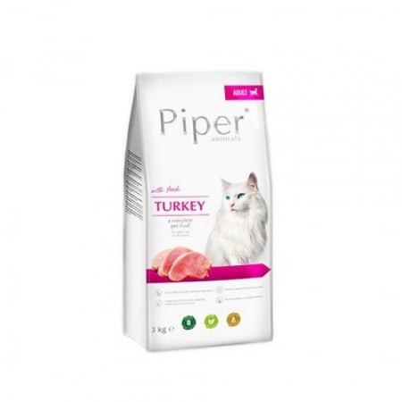 Hrană uscată - Hrana uscata pentru pisici Piper Adult, carne de curcan, 3kg