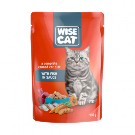 Hrană umedă - Hrana Umeda Pisici CARPATHIAN WISE CAT – Peste in Sos 100g